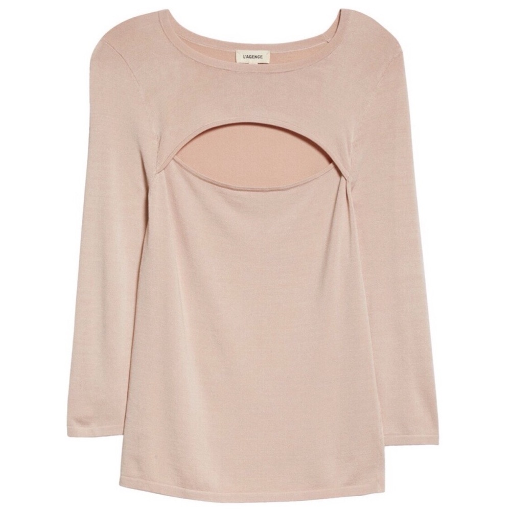 L’AGENCE Jocelyn Cutout Sweater Petal Pink size Large